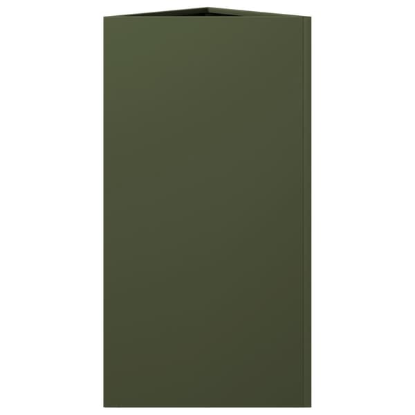 vidaXL Odlingslådor 2 st olivgrön triangulär 40x34,5x70 cm stål