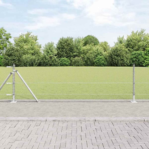 vidaXL Stängselstolpe Silver