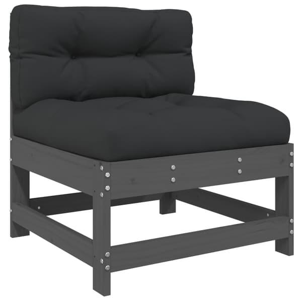 vidaXL Midtsofa med puter grå heltre furu