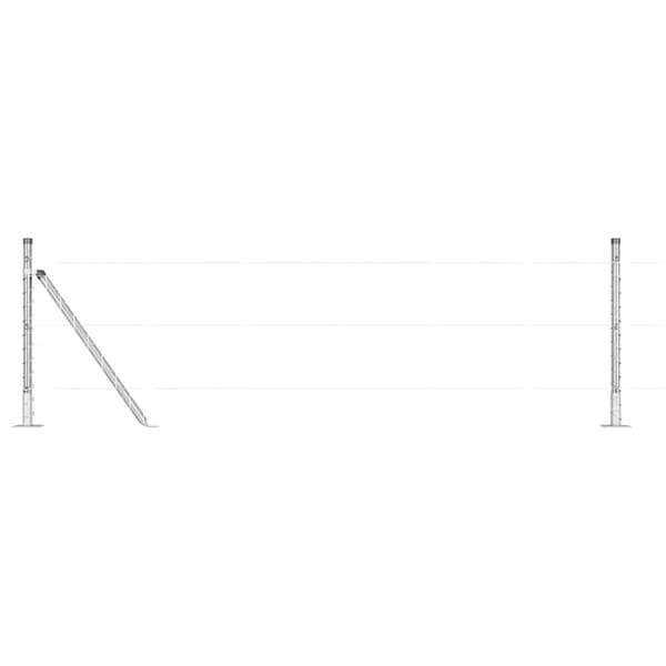 vidaXL Stängselstolpe 7 pcs Silver Stål