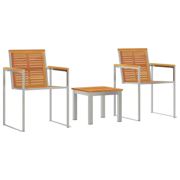 vidaXL Solstol 3 pcs Brun Solid akasietre