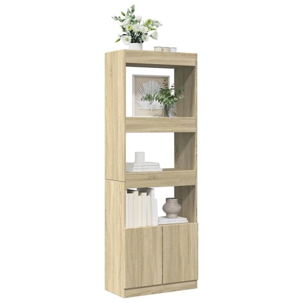 vidaXL Highboard sonoma eik 63x33x180 cm konstruert tre
