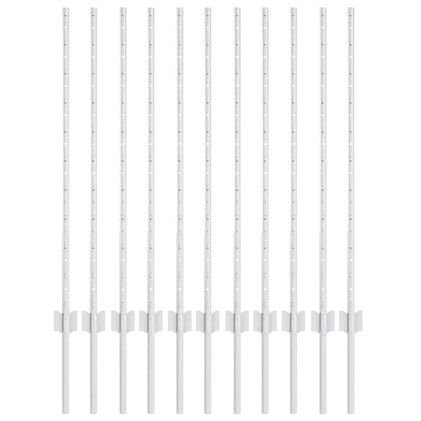 vidaXL Gjerdepåle 11 pcs sølv 100 cm Stål