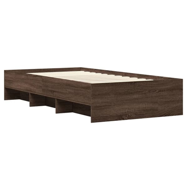 vidaXL Sängram brun ek 100x200 cm konstruerad trä
