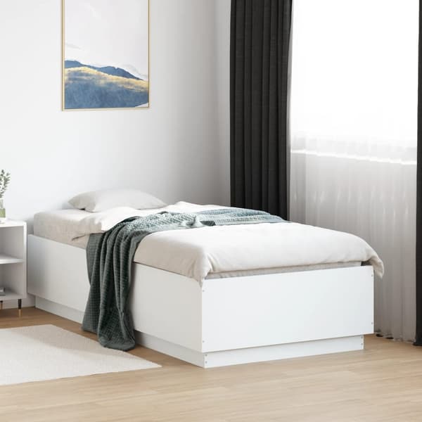 vidaXL Sängram vit 90x190 cm konstruerat trä