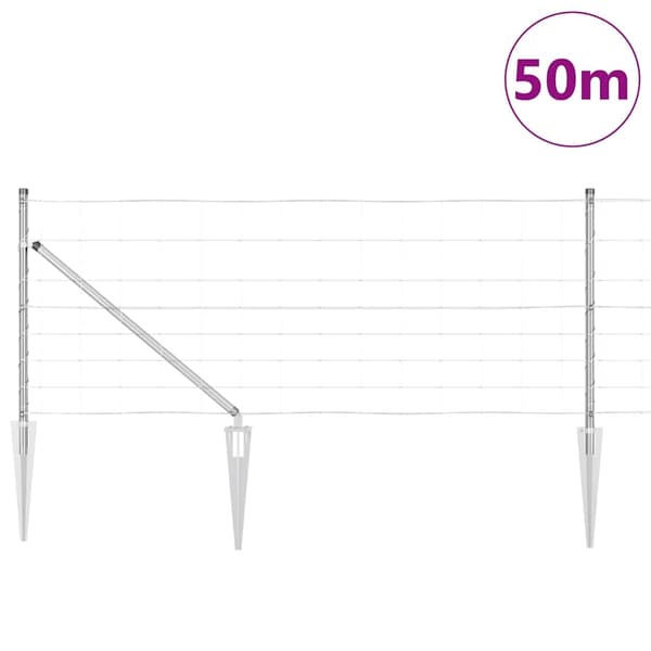 vidaXL Gjerdepåle Galvanisert 50 x 0,8 m Stål
