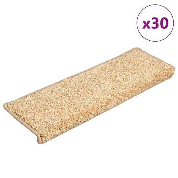 vidaXL Trappematter 30 stk 65x21x4 cm kremfarget rektangulær kant