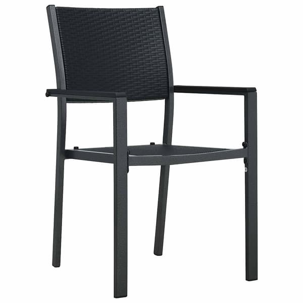 vidaXL Trädgårdsmöbelset 9 pcs Svart Pulverlackerat stål