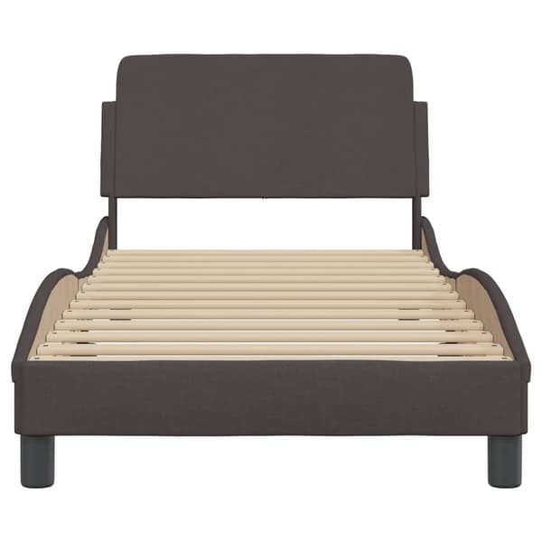 vidaXL Bed Frame "Dover" Dark Brown 90x200 cm Fabric