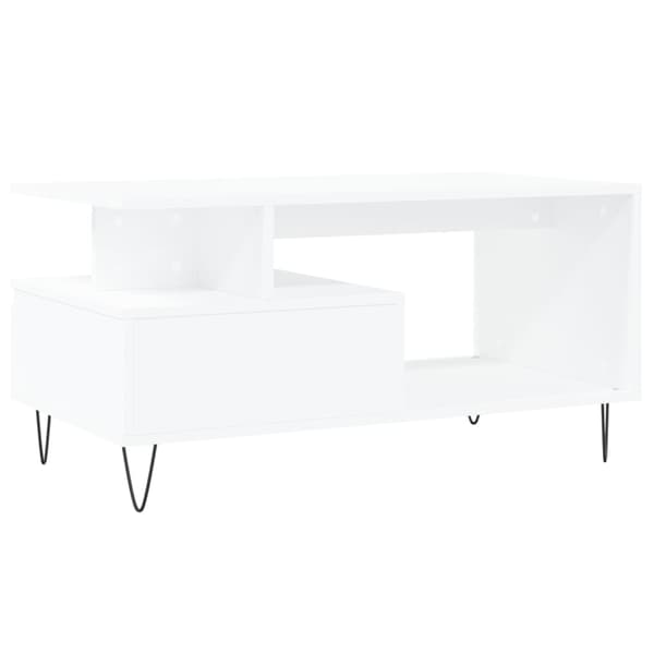 vidaXL Soffbord vit 90x49x45 cm konstruerat trä