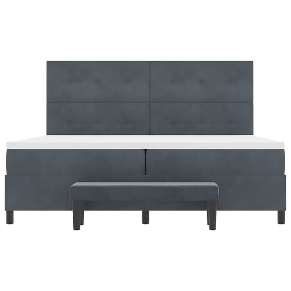vidaXL Bäddfjäder med madrass Mörkgrå 200 x 200 cm Sammet