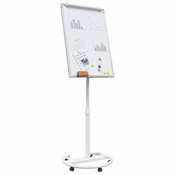 vidaXL Magnetisk whiteboard Grå och vit 62 x 62,5 x 197 cm EPS
