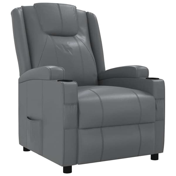 vidaXL Reclinerfåtölj grå konstläder