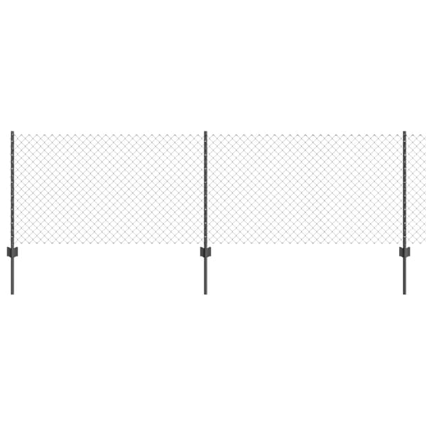 vidaXL Gjerde med innlegg. Grå 0.8 x 10 m Stål
