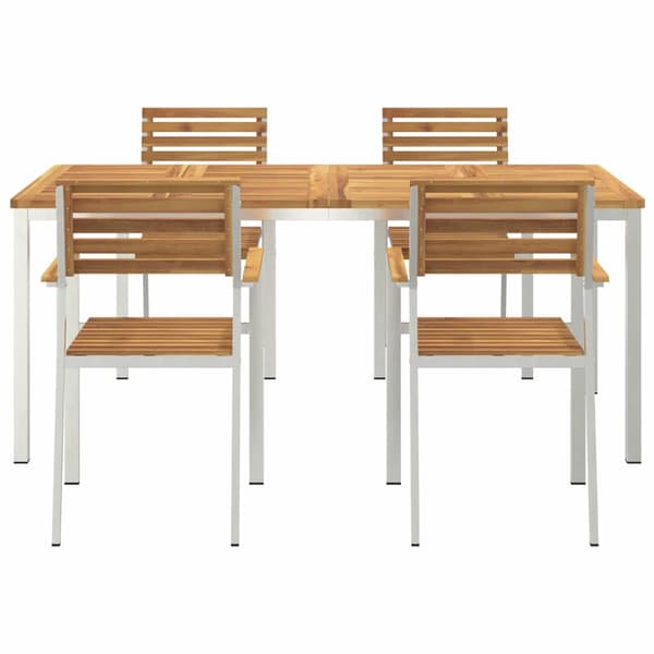 vidaXL Hage Spisegruppe 5 pcs Brun Solid akasietre