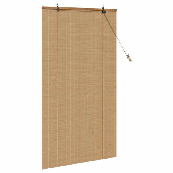 vidaXL Rullgardin med gardiner Brun 80 x 160 cm Bambu