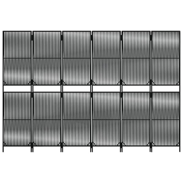 vidaXL Romdeler 6 paneler svart polyrotting