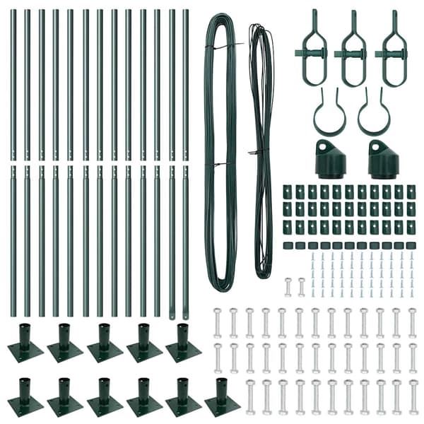 vidaXL Stängselstolpe 13 pcs Grön Stål