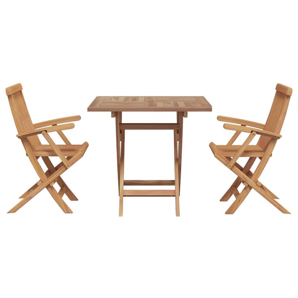 vidaXL Hage Spisegruppe 3 pcs Brun Solid akasietre
