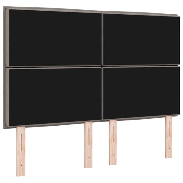 vidaXL LED Sänggavel Linjer Design Gråbrun 72 cm Tyg