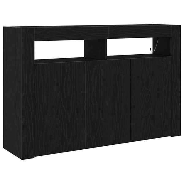 vidaXL Serviesskap Svart Eik 116 x 30 x 75 cm Konstruert tre