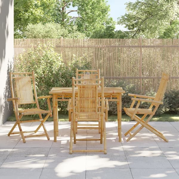 vidaXL Hopfällbara trädgårdsstolar 4 st 53x66x99 cm bambu