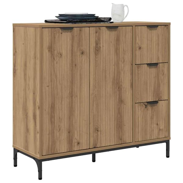 vidaXL Serviesskap artisan eik 89,5 x 33 x 82 cm Konstruert tre