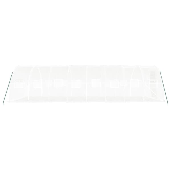 vidaXL Växthus med stålram vit 24 m² 8x3x2 m