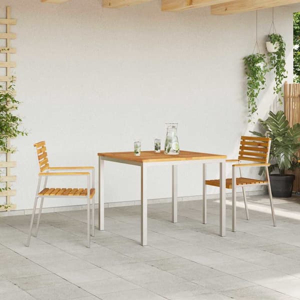 vidaXL Hage Spisegruppe 3 pcs Brun Solid akasietre