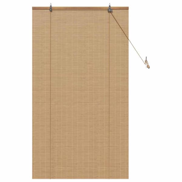 vidaXL Rullgardin med gardiner Brun 80 x 160 cm Bambu