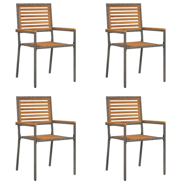 vidaXL Hage stabelstoler 4 pcs Brun og Grå