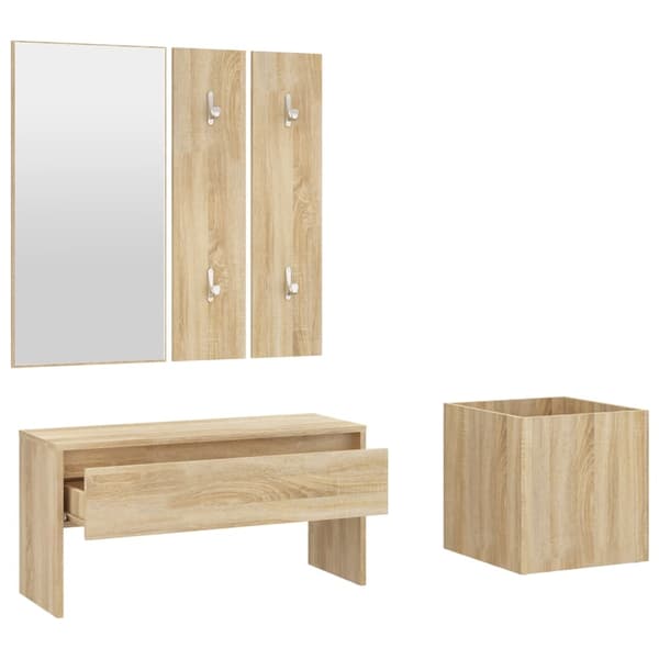 vidaXL Gangmøbelsett sonoma eik konstruert tre