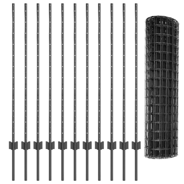 vidaXL Gjerde med stolpe Grå 1,2 x 25 m Stål og PVC