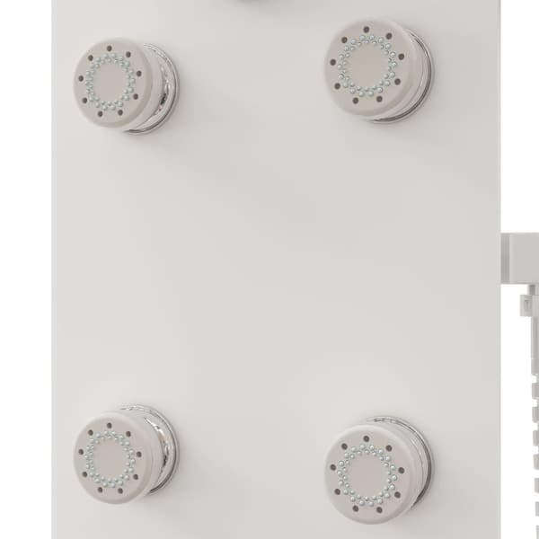 vidaXL Duschpanel glas 25x47,5x130 cm vit