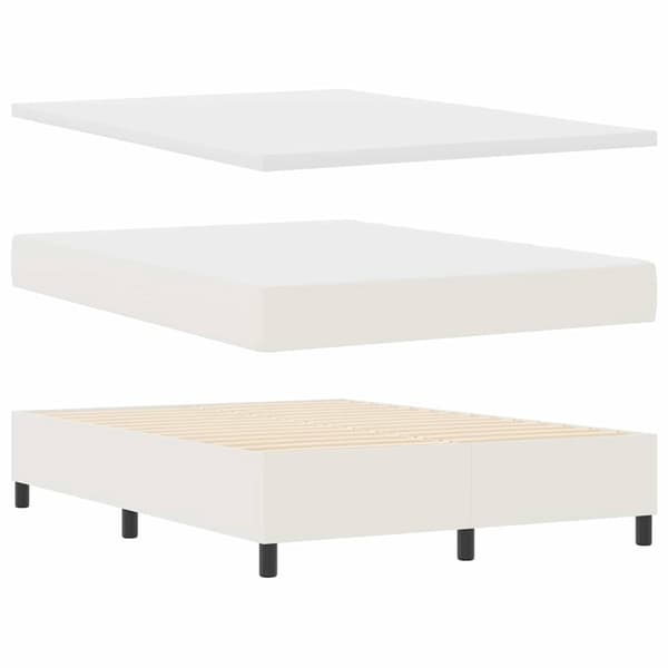 vidaXL Bäddfjäder Grädde och vit 160 x 200 cm Kordread tyg