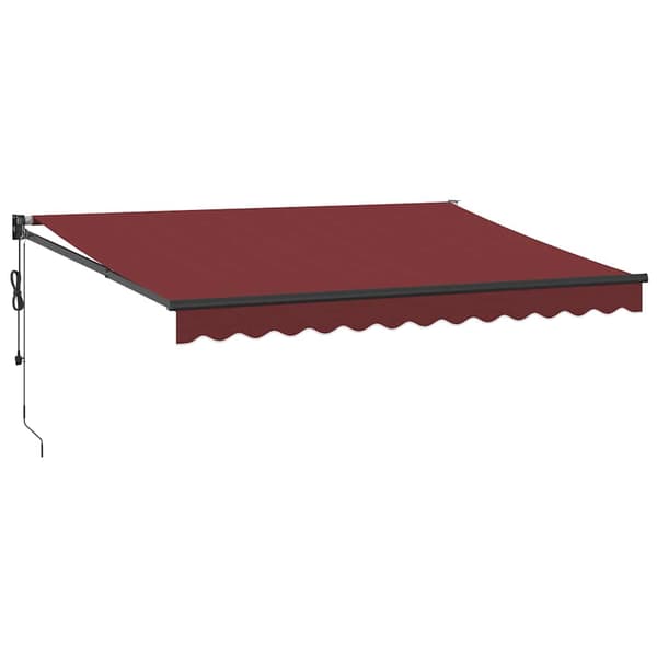 vidaXL Automatisk markis vinröd 350x250 cm