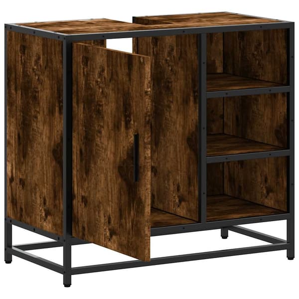 vidaXL Baderomsskap røkt eik 65x33x60 cm konstruert tre