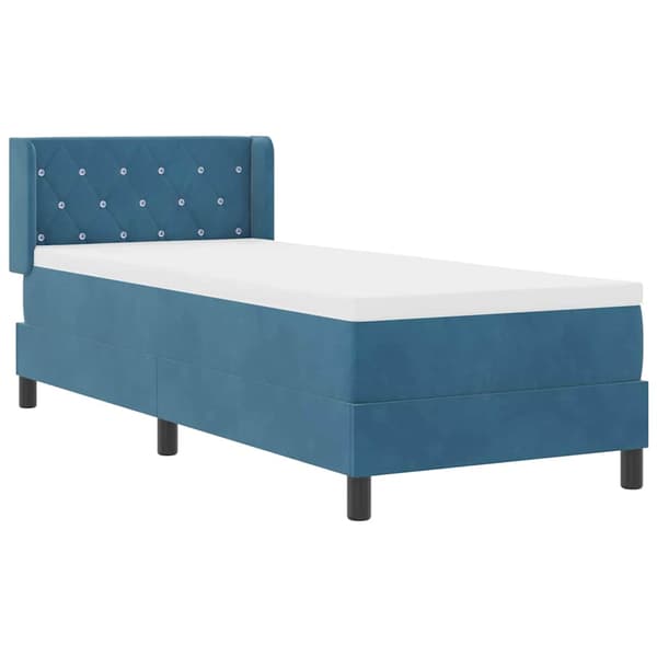 vidaXL Bäddfjäder med madrass Mörkblå 200 x 80 cm Sammet
