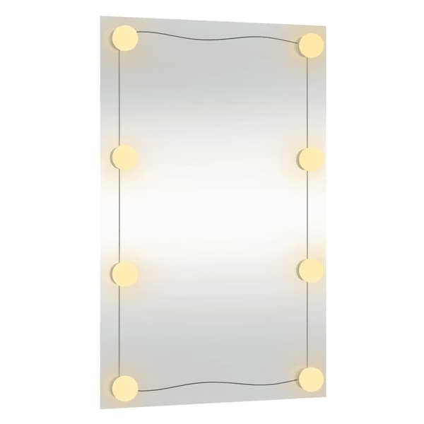 vidaXL Väggspegel med LED-belysning 40x60 cm glas rektangulär