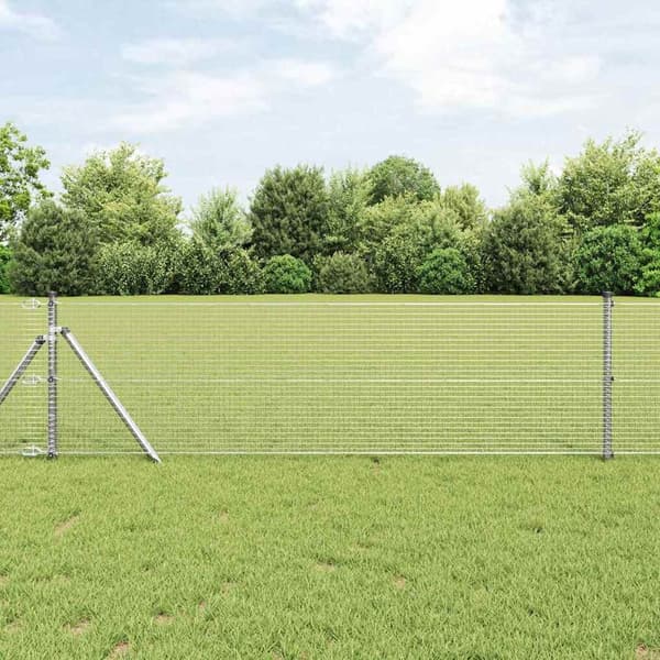 vidaXL Sveist trådgjerde sølv 0.8 x 100 m