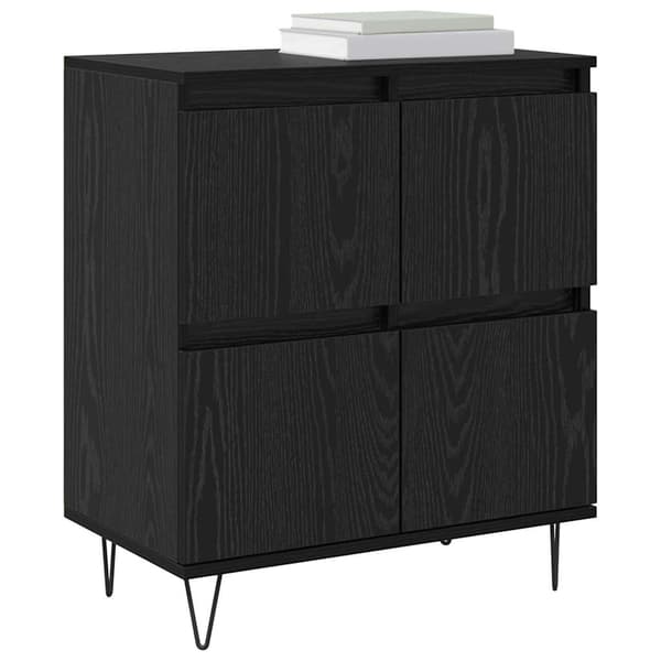 vidaXL Serviesskap Svart Eik 60 x 35 x 70 cm