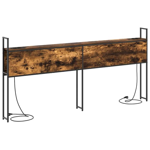 vidaXL Oppbevaringshodegjerde med Ladeplass Røkt eik 183 x 15 x 98 cm