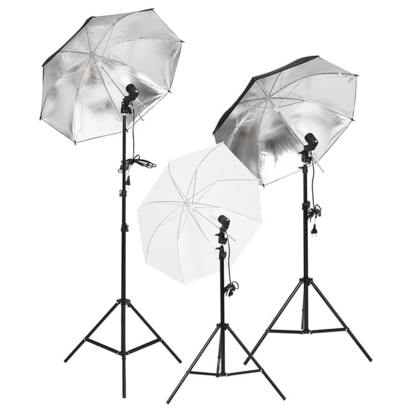 vidaXL Studiobelysning med stativ & paraplyer