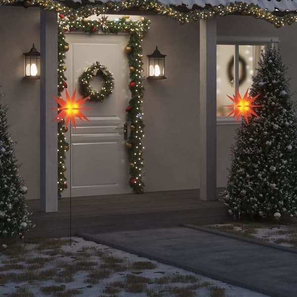 vidaXL Julelys med plugger og LED 3 stk foldbar rød 57 cm