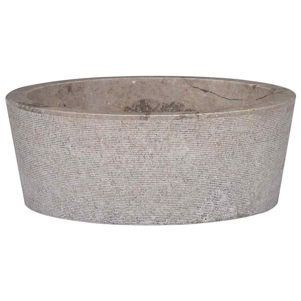 vidaXL Vask Ø40x15 cm marmor grå