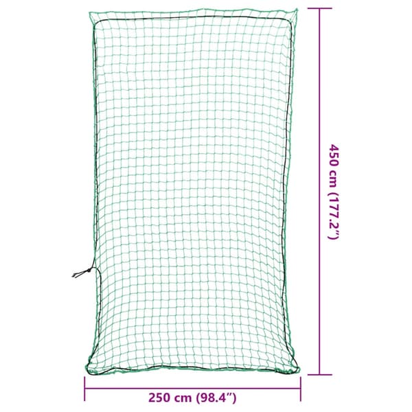 vidaXL Lastnät med elastiskt rep grön 4,5x2,5 m PP