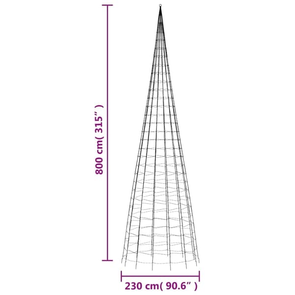 vidaXL LED julgran 3000 LEDs kallvit 800 cm