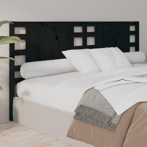 vidaXL Sengegavl svart 166x4x100 cm heltre furu