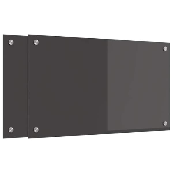 vidaXL Köksstänkskydd 2 st Mörkgrå 70 x 40 cm härdat glas