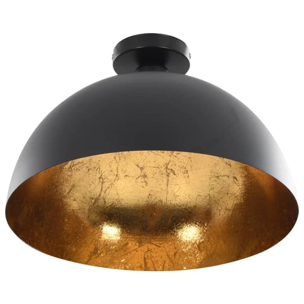 vidaXL Taklamper 2 stk svart og gull halvkuleformet E27
